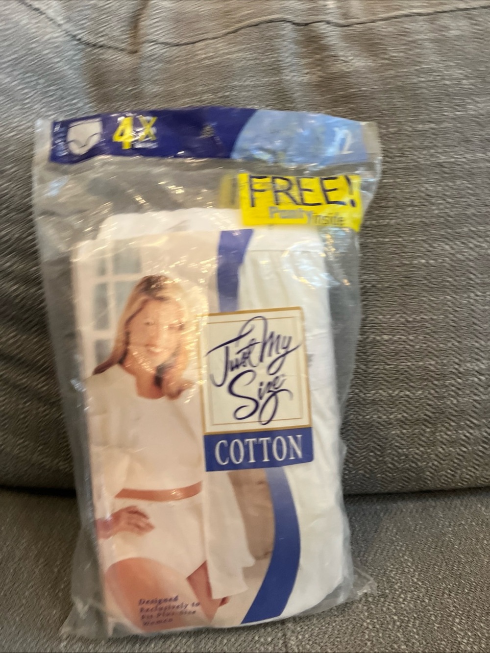 Vintage JUST MY SIZE Womens Plus Size 12 White Cotton Briefs 4 Pairs, New